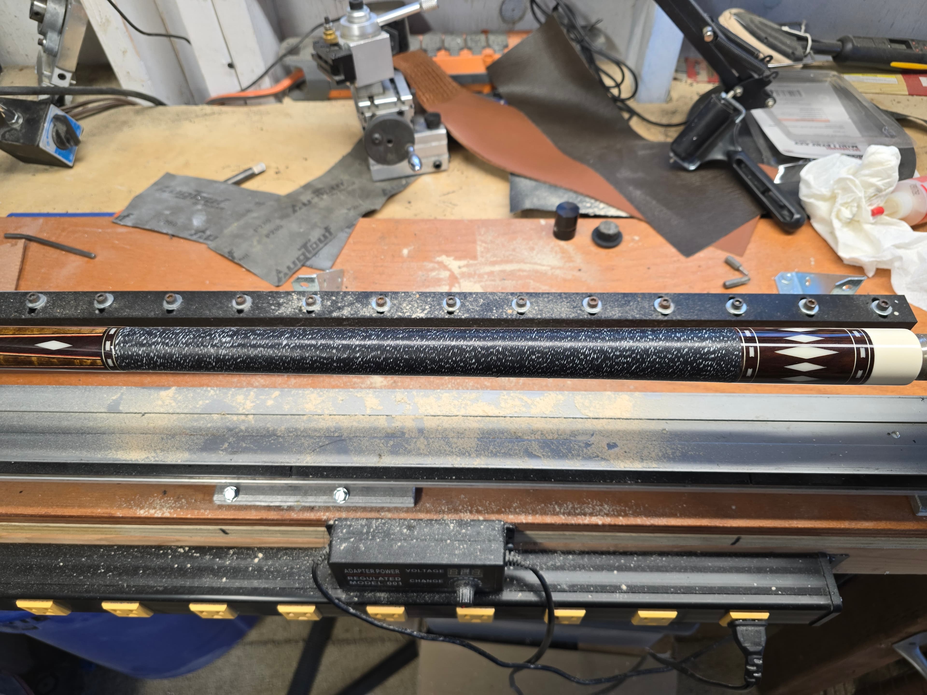 New Wrap for an Espiritu Custom Cue — before